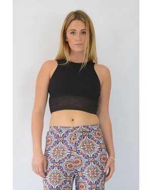 Miss Selfridge Lace Inset Crop Bodyon Top - Black