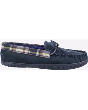 Cotswold Sodbury Moccasin Slipper - Blue