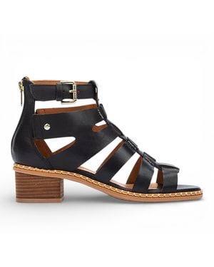 Pikolinos Leather Block-Heel Gladiator Sandals - Blue