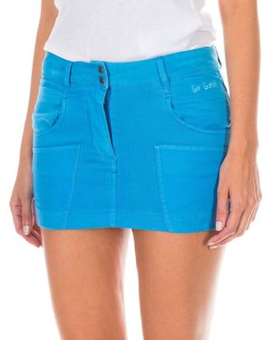 Armand Basi Womenss Mini Denim Skirt With Snap Button Closure And Zipper Atm0010 - Blue