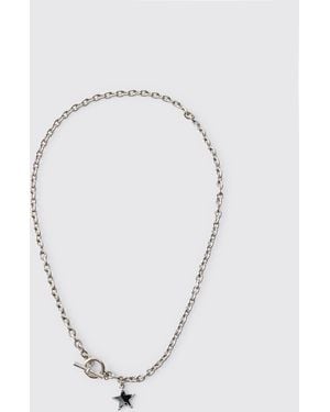 BoohooMAN Star Necklace Iron - Blue
