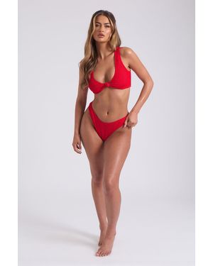Urban Bliss Textured Knot Front Bikini Top