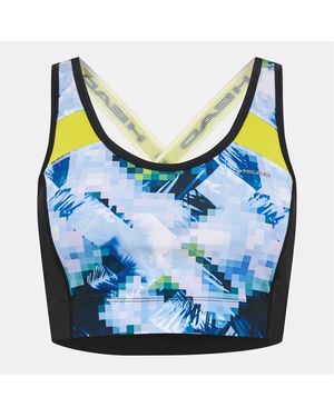Head Scoop Neck Snug Fit Sports Bra - Blue