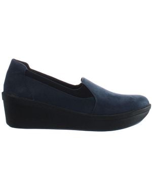 Clarks Step Rose Moon Wedges - Blue