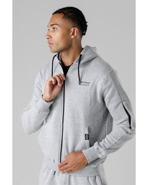 Firetrap Regular Fit Zip Through Fleece Hoody With Drawstrings - Grey