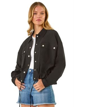 Roman Utility Collared Pocket Jacket - Black