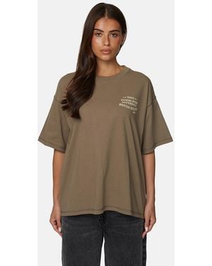 Good For Nothing Oversized Graphic Tee - Brown