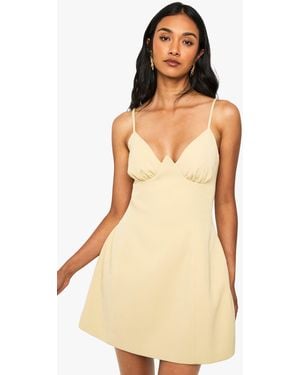Boohoo Tailored Strappy A-Line Mini Dress - Natural