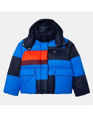 Lacoste Oversized Removable Hood Puffer Jacket - Blue