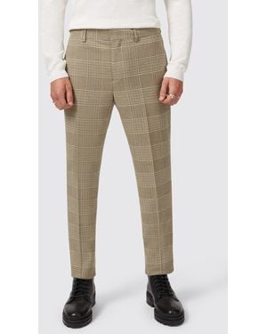 Shelby and Sons Strauss Slim Fit Neutral Check Trouser - Natural