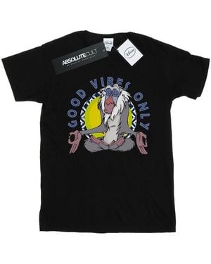 Disney The Lion King Rafiki Good Vibes Only T-Shirt Cotton - Black