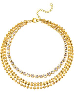 The Jewellery Stockroom Plated Layered Crystal Bracelet - Metallic