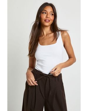 Boohoo Rib Tank Vest Top - White