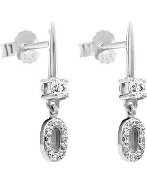 Orphelia 'Lily' 925 Sterling Drop Earrings - Metallic