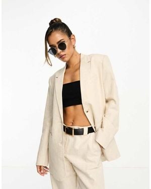 NA-KD Co-Ord Oversized Tailored Blazer - Natural