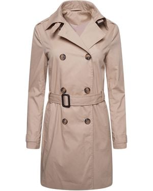 Elle Tina Double Breasted Trench Coat - Natural