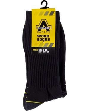 Amblers Safety Cotton Work Socks - Black