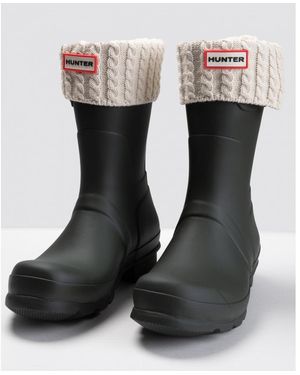 HUNTER Recycled Mini Cable Tall Boot Sock - Black