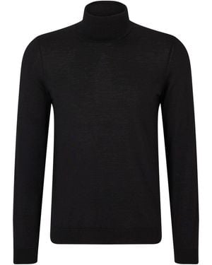 BOSS Turtle Neck Long Sleeve Jumper - Black