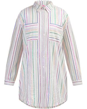 myMo Overhemd Blouse Jurk Witte Veelkleurige Strepen