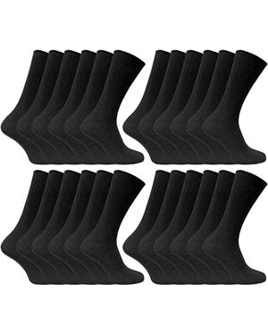 Sock Snob 24 Pairs Multipack Ultimate Comfort 100% Cotton Socks - Black