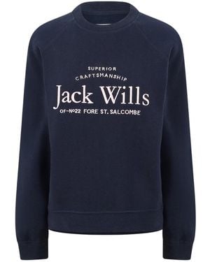 Jack Wills Hunston Grafisch Sweatshirt Met Ronde Hals (Marine) - Blauw