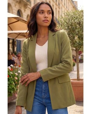 Roman Tailored Collar & Revere Blazer - Green