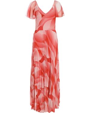 Quiz Chiffon Pleated Maxi Dress - Red