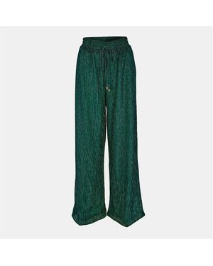 Amy Lynn Amylynn Textured Wide Leg Trousers - Green