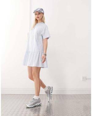 Collusion Hooded Sports Mini Dress - White