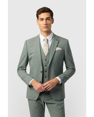 Antique Rogue Single Breasted Two Button Slim Fit Suit Jacket - Green
