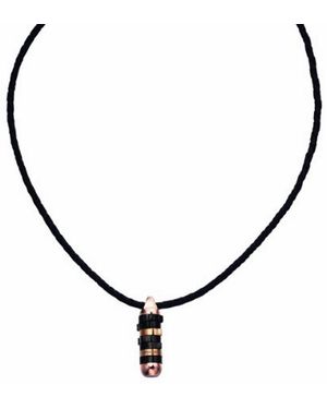 Police "Cam" Leather Necklace - Metallic