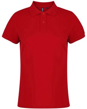 Asquith & Fox Ladies Plain Short Sleeve Polo Shirt - Red