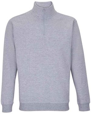 Sol's Adult Conrad Marl Quarter Zip Sweatshirt Marl) - Blue