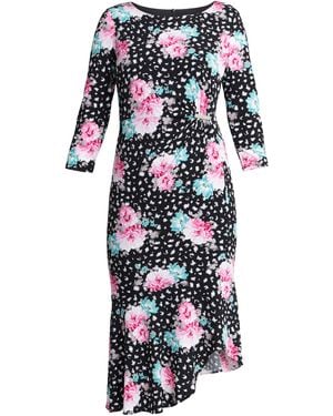 Gina Bacconi Alise Jersey Dress With Trim - Blue