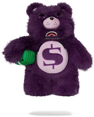 Sprayground Fur Cray Purp Moneybear Backpack - Purple