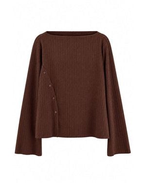 Trendyol Gestructureerd Lang Getailleerd Grote Maten Blouses - Bruin