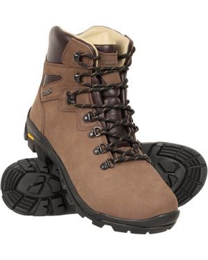 Mountain Warehouse 'Odyssey Extreme' Vibram Boots Nubuck Leather Waterproof Walking Shoes - Brown