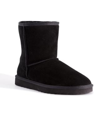 Aus Wooli "Cronulla" Australia Mid Calf Sheepskin Boot, Leather - Black