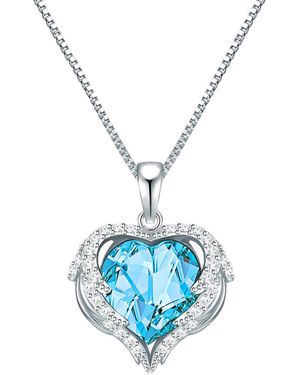 Rafaela Donata Embellished With Swarovski Crystals Necklace Sterling - Blue