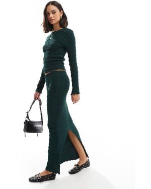 ONLY Textured Maxi Skirt Co-Ord - Blue