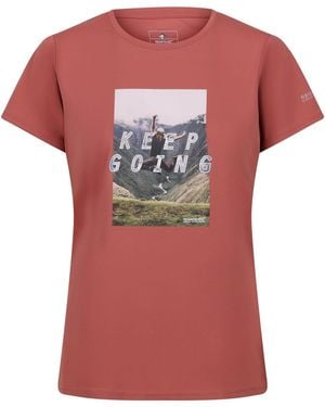 Regatta Graphic Crew Neck Short Sleeve Jersey T-Shirt - Pink