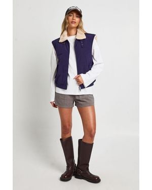 Boohoo Faux Fur Lined Gilet - Blue