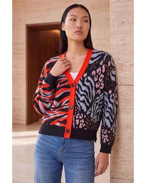 D.u.s.k Contrast Knit Cardigan - Red