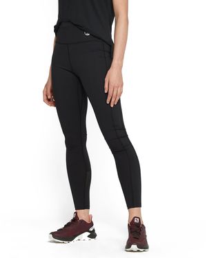 North Ridge Stretch Running Tights With Moisure Wicking Fabric, Activewear Leggings - Black