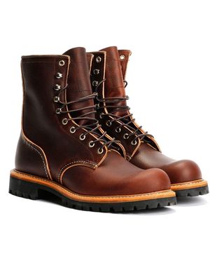 Red Wing Wing 4585 8-Inch Logger Briar Oil Leather Boots - Brown
