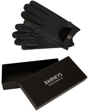 Barneys Originals Gift Boxed Leather Driving Gloves - Black