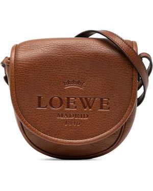 Loewe Pre-Owned Mini Leather Heritage Crossbody - Brown