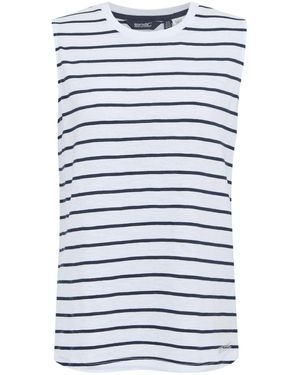 Regatta Ladies Fariene Striped Sleeveless Top Cotton - Blue