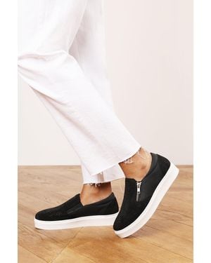 Where's That From 'Galia' Zip Detail Trainer With Diamante Toe - Black
